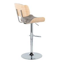 Load image into Gallery viewer, Lombardi - Contemporary Adjustable Barstool With Swivel With Straight T Footrest (Set of 2)
