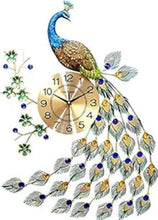 Load image into Gallery viewer, Silent Analog Peacock Novelty Wall Clock (626365) - Blue / Green / Gold
