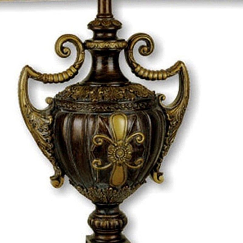 Vintage Ornamental Table Lamp With Shade - Beige