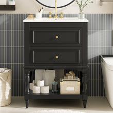 Load image into Gallery viewer, Bathroom Vanity With Sink, 2 Drawers Storage Cabinet, Open Shelf
