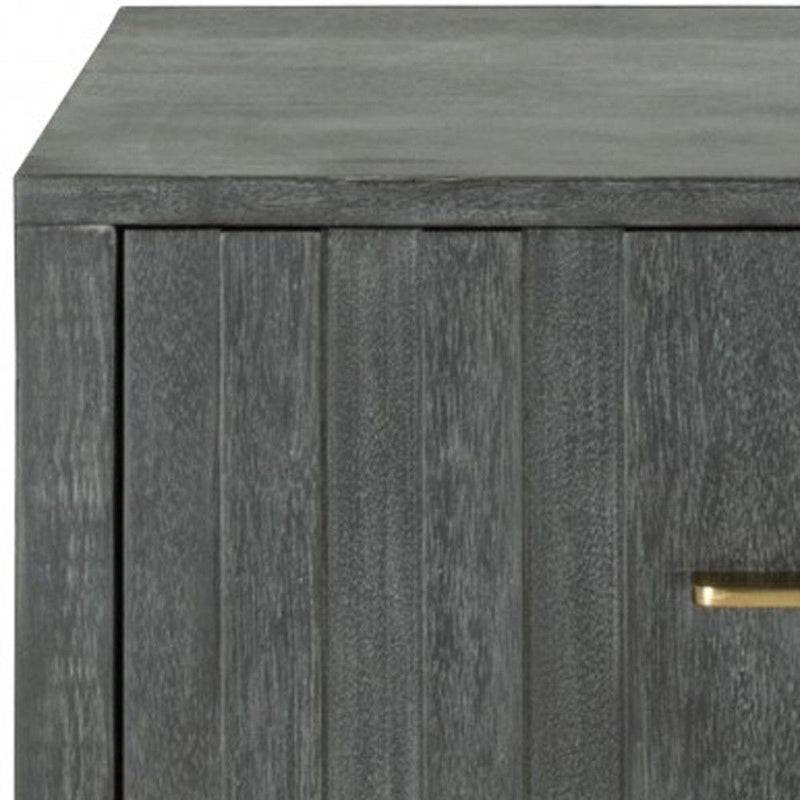 Low One Drawer Nightstand - Gray