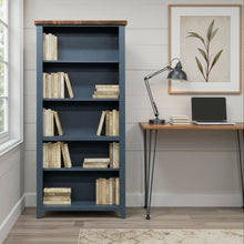Load image into Gallery viewer, 5 Shelf Bookcase - Blue Denim / Whiskey
