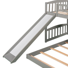 Load image into Gallery viewer, Twin Over Twin Bunk Bed with Slide and Ladder, Gray(OLD SKU :LP000514AAE)
