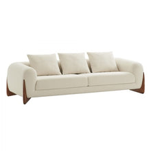 Load image into Gallery viewer, Sofa With Wood Brown Legs - Cream
