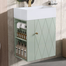 Load image into Gallery viewer, Modern Bathroom Vanity With Sink, Diamond Pattern Doors
