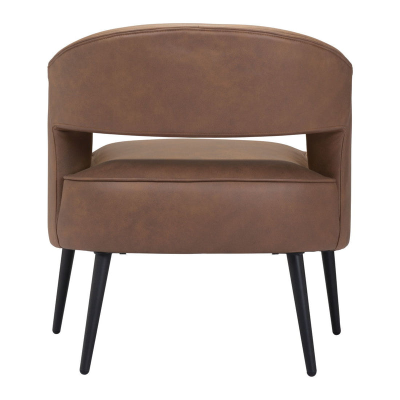 27" Faux Leather Arm Chair - Brown And Black