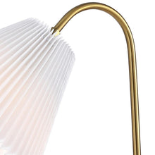 Load image into Gallery viewer, Ribbed Swing Arm Geometric Arched Lamp With Empire Shade - Brass
