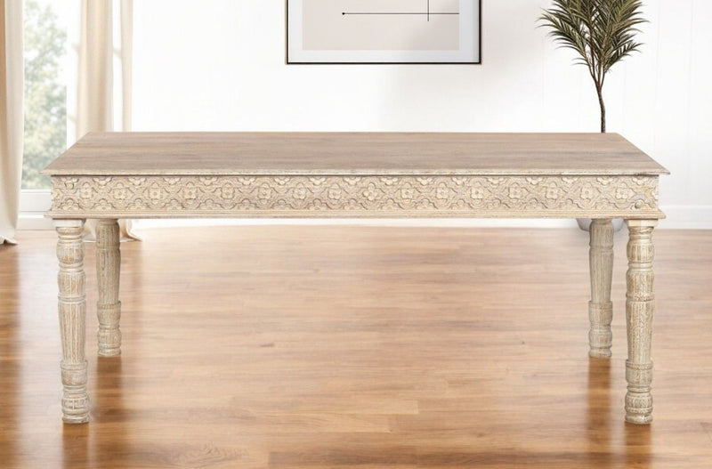 Solid Wood Dining Table (521837) - White