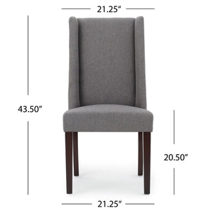 High Back Dining Chair With Wingback Design (Set of 2)