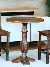 Load image into Gallery viewer, 36" Rounded Solid Wood Pedestal Base Dining Table - Brown
