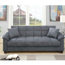 Load image into Gallery viewer, Adjustable Sofa With Hidden Storage And USB Port, Plush Cube Pattern Couch With Pillows - Gray
