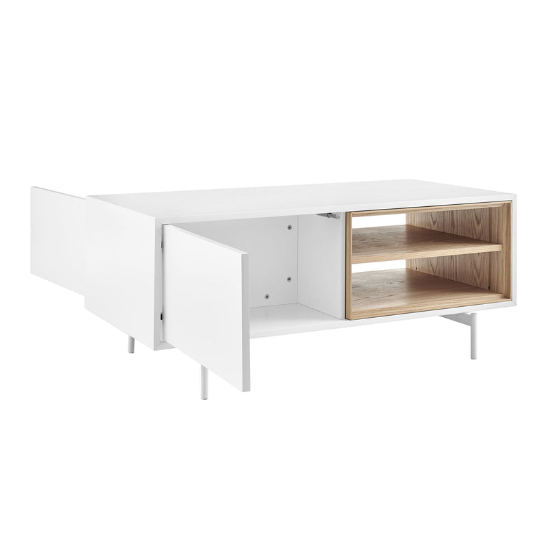 Coffee Table With Two Shelves - White