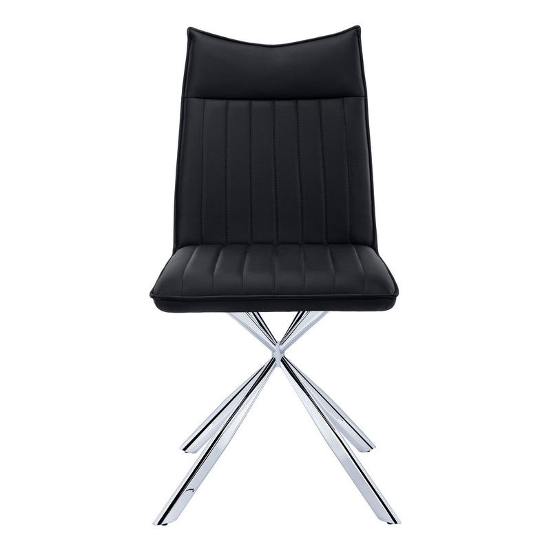 Tufted And Upholstered Faux Leather Dining Parsons Chairs (Set of 2) - Black