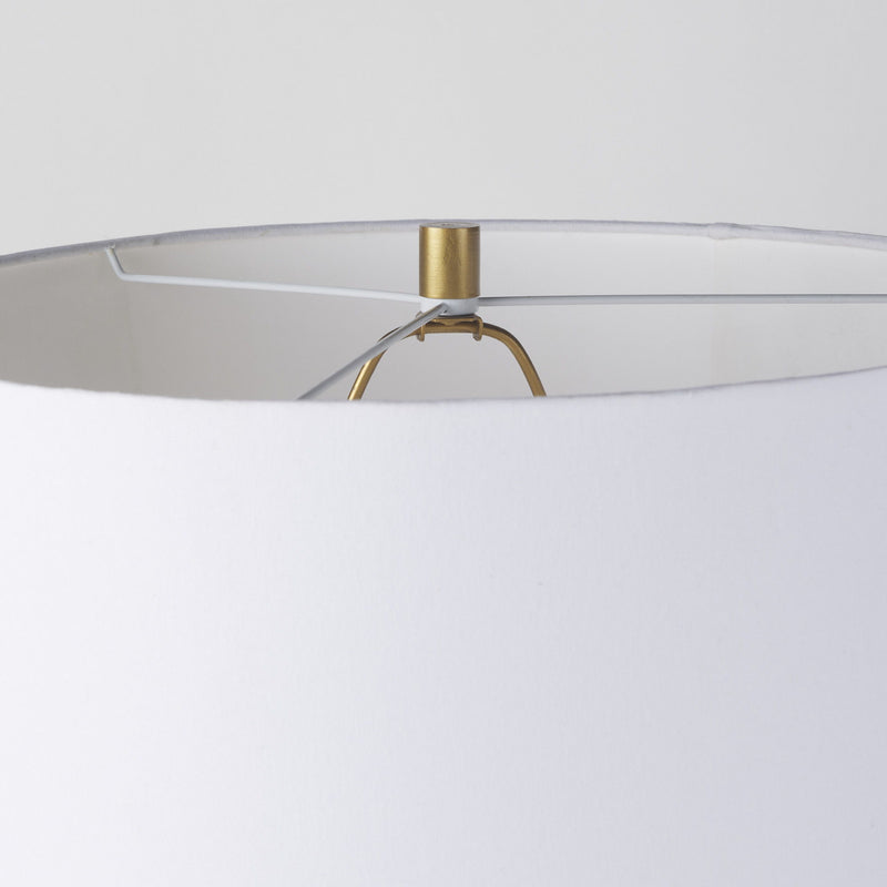 Novelty Table Lamp With Drum Shade - Gold / White