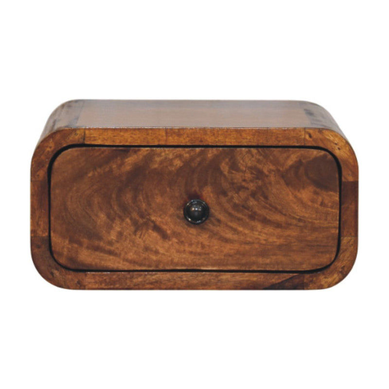 12" Chestnut Solid Wood One Drawer Floating Nightstand - Light Brown