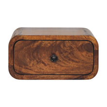 Load image into Gallery viewer, 12" Chestnut Solid Wood One Drawer Floating Nightstand - Light Brown
