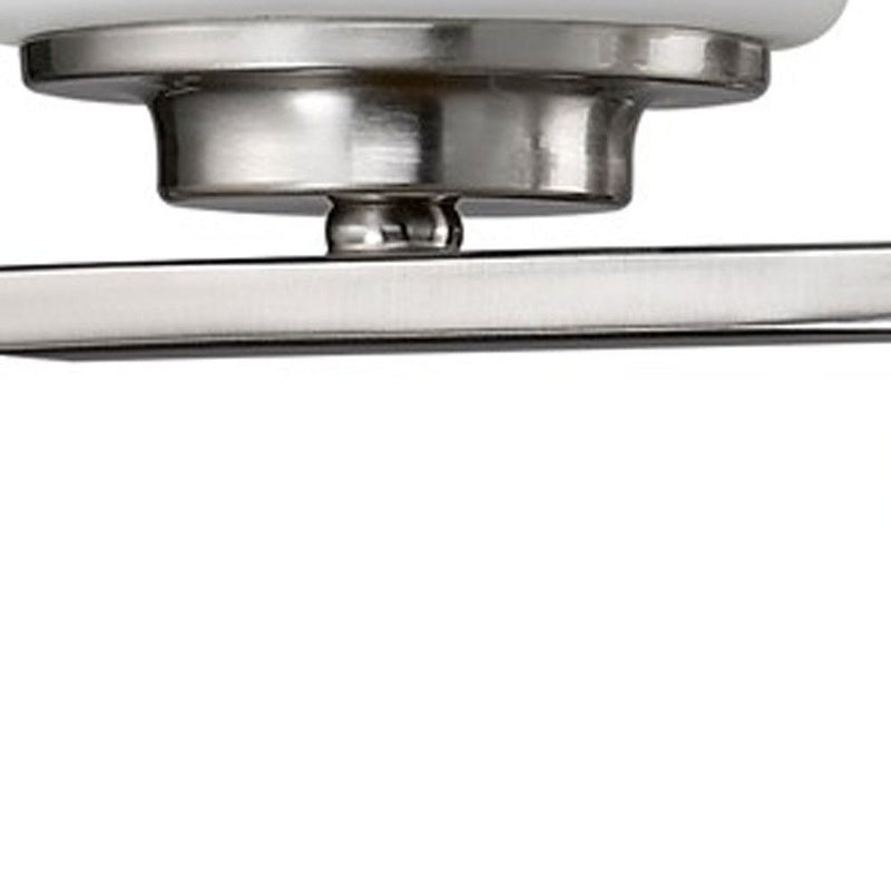 Two Light And Glass Wall Sconce - Silver