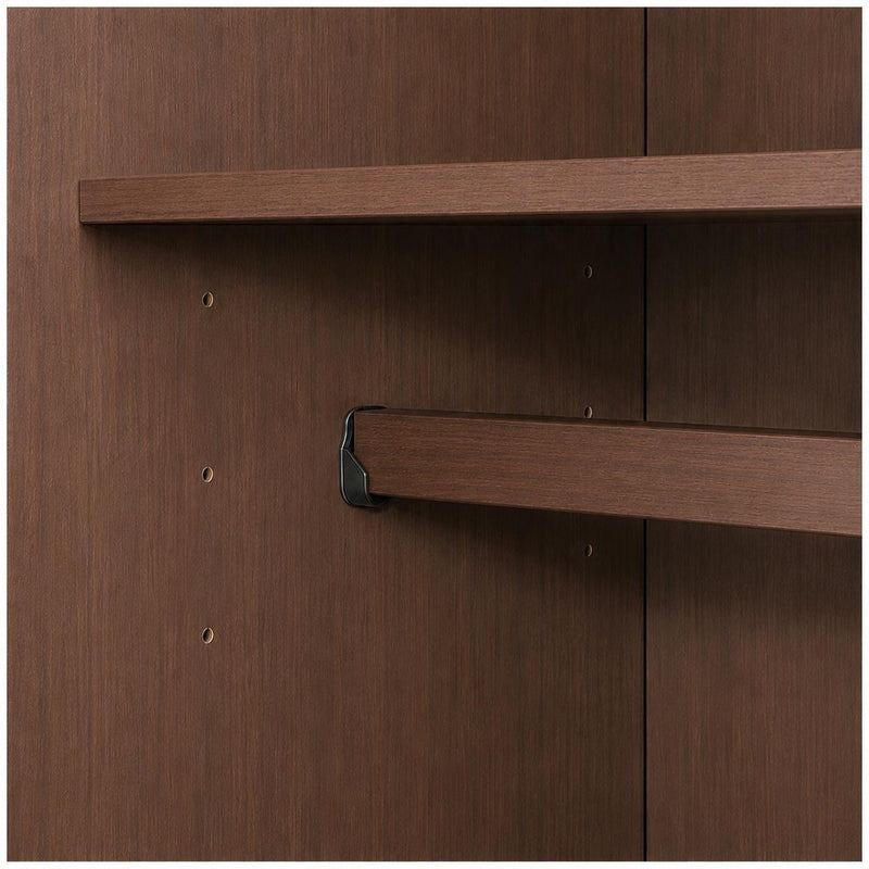 Solid Wood Two Door Single Drawer Combo Dresser (762942) - Coffee