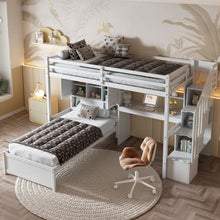 Load image into Gallery viewer, Loft Bed With Built In Desk And Staircase
