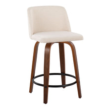 Load image into Gallery viewer, Toriano - Mid Century Modern, Fixed Height Counter Stool &amp; Swivel And Round Footrest (Set of 2)
