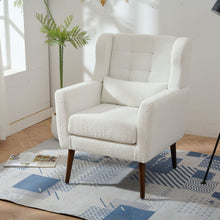 Load image into Gallery viewer, Modern Accent Chair, Arm Chairs For Living Room, Upholstered Mordern Armchair, Comfy Soft Padded Lounge Chair In Small Space, Bedroom, With Pillow, Solid Wood Leg
