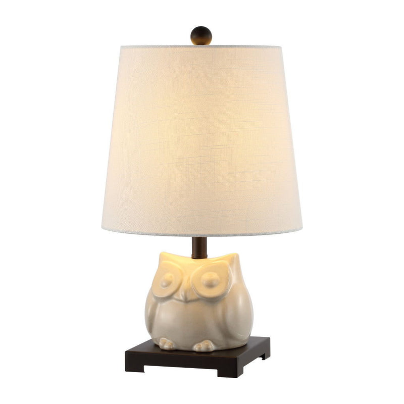 Novelty Bedside Lamp With Empire Shade - Antiqued White / Antiqued Bronze