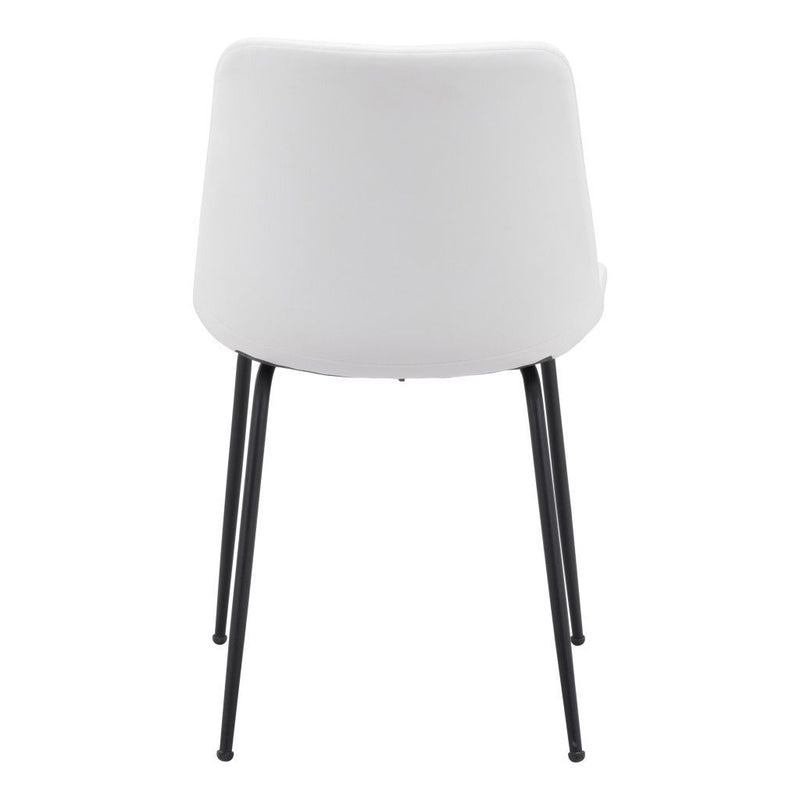 Faux Leather Upholstered Dining Side Chairs (Set of 2) - White