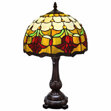 Load image into Gallery viewer, Metal Candlestick Table Lamp With Orange Dome Shade - Dark Brown
