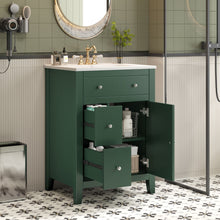 Load image into Gallery viewer, Bathroom Vanity With Basin, Rectangular Cabinet With 2 Drawers And Soft Closing Door
