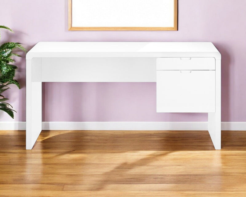 60" Computer Desk With Two Drawers - White