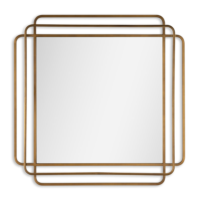 35" Square Metal Framed Accent Mirror - Bronze