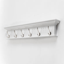 Load image into Gallery viewer, 39" Wood Six Hook Wall Mount Coat Rack - White
