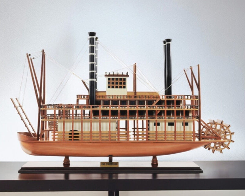 Hand Painted King of Mississippi Model Boat - Brown