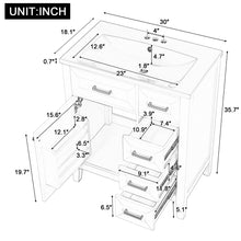 Load image into Gallery viewer, Modern Bathroom Vanity With Sink Combo, 3 Drawers, Undermount Drop-In Sink
