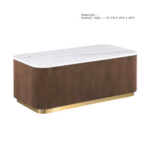 Load image into Gallery viewer, 3 Piece Table Set (Rectangle Cocktail Table And Two Square End Tables) - Brown / Gold / White
