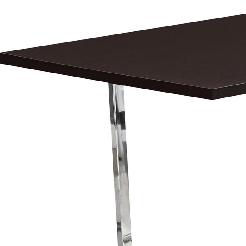 59" Solid Wood And Metal Sled Base Dining Table - Espresso