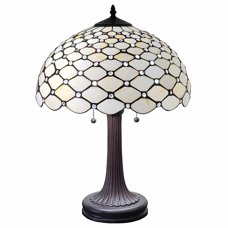 23" Metal Two Light Candlestick Table Lamp With Shade - Dark Brown / White