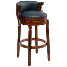 Load image into Gallery viewer, 29.5'' Cow Top Wooden Bar Stool, 360 Degree Swivel Bar Height Chair With Backs For Home Kitchen Counter

