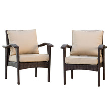 Load image into Gallery viewer, Honolulu - Club Chair (Set of 2) With Weather Resistant Wicker And Cushions - Brown / Tan
