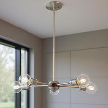 Load image into Gallery viewer, 11" Five Light Dimmable Chandelier With Shades - Nickel
