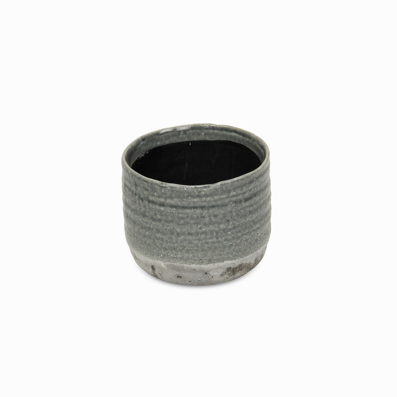 Two Toned Round Pot Planter (487421) - Gray