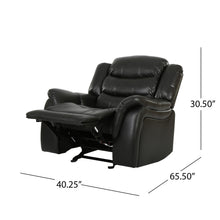 Load image into Gallery viewer, Classic Design Recliner, Upholstery Recliner, Glider Recliner - Black Berry
