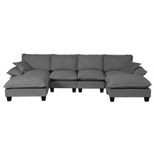 Load image into Gallery viewer, Modular Sectional Sofa With Movable Ottoman &amp; Pillows
