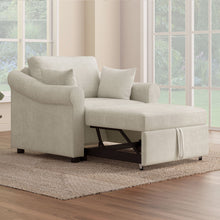 Load image into Gallery viewer, Chenille Convertible Sleeper Chair With Adjustable Backrest, 3 In 1 Lounger Chair Turns Into Bed, Single Bed For Living Room
