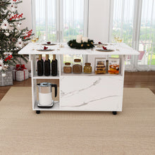 Load image into Gallery viewer, Multi Functional Folding Table With Storage Shelves And Wheels
