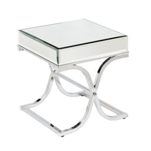 Load image into Gallery viewer, Mirrored Glass Square End Table - Clear / Silver
