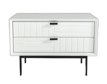 Load image into Gallery viewer, Two Drawer Faux Wood Nightstand - White And Black

