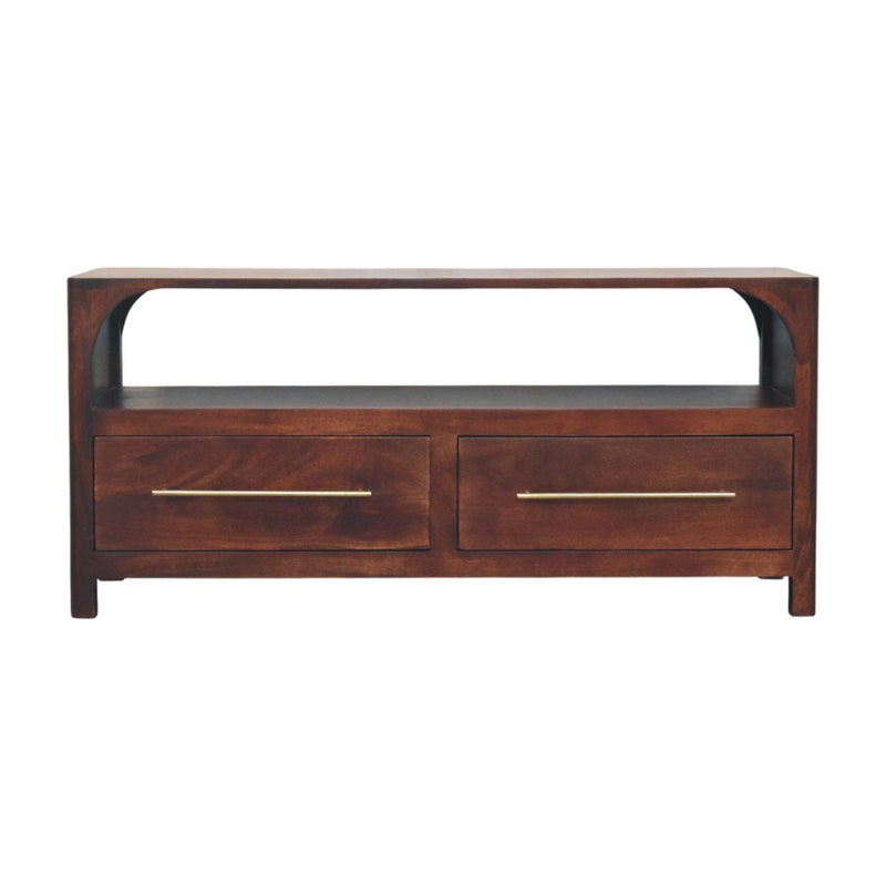 Solid Wood Fireplace TV Stand (720017) - Brown