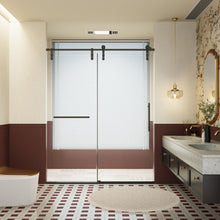 Load image into Gallery viewer, Frameless Single Sliding Shower Doors With Towel Rail &amp; Handle
