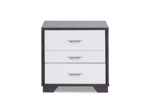Rectangular Nightstand With Top - Dark Brown / White
